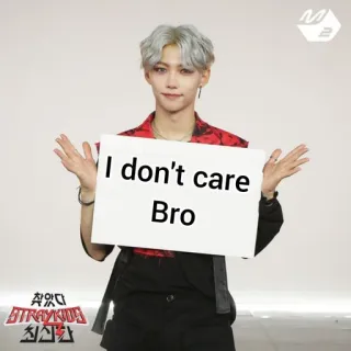 🤞 Felix Stray Kids I don't care Bro K-поп, Айдол, Мем, Мне все равно, Stray Kids Felix, Смешно, Знаменитость whatsapp sticker