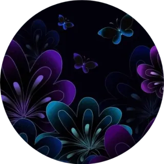 🌺 나비, 꽃, 보라색, 파란색, 자연 telegram sticker