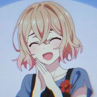 🎭 anime, hoạt hình, cười, cô gái, dễ thương, vui vẻ, kawaii whatsapp sticker