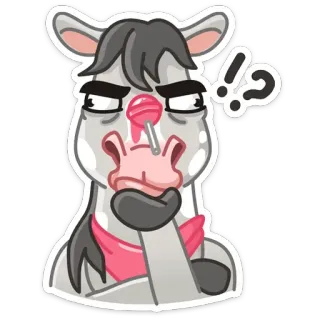 🤔 cheval, animal, dessin animé, sucette, drôle, idiot telegram sticker
