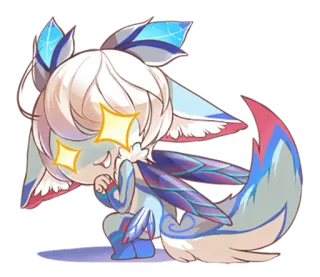 😈 Anime, Chibi, Mignon, Étincelle, Renard, Kemonomimi whatsapp sticker