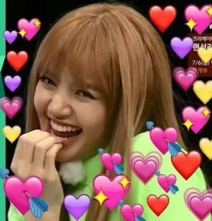 😝 Lisa K-pop, Lisa, Blackpink, imut, hati, bintang pop, perempuan, penyanyi telegram sticker