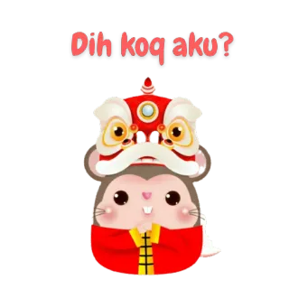🇨🇳 Dih koq aku? ratón, danza del león, lindo, dibujos animados telegram sticker