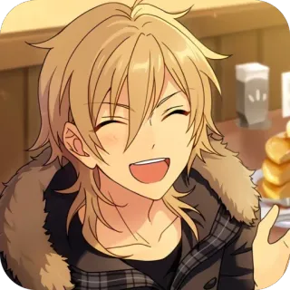 🫥 Anime, Sorriso, Cabelo loiro, Feliz, Desenho animado whatsapp sticker