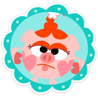 🤩 Cartone animato, Maiale, Adesivo, Personaggio, Divertente, Carino telegram sticker