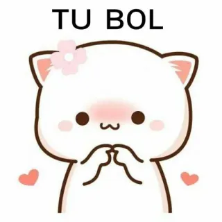 😋 TU BOL 고양이, 귀여운, 동물, 만화, 분홍색, 카와이 telegram sticker