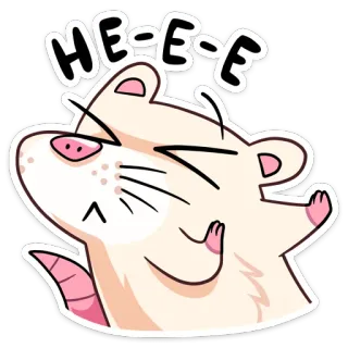 🙅‍♂️ HE-E-E หนู, การ์ตูน, น่ารัก, สัตว์, สติกเกอร์, มีความสุข, สัตว์ฟันแทะ telegram sticker