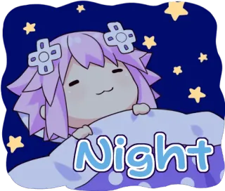 😴 Night noite, sono, estrelas, desenho animado whatsapp sticker