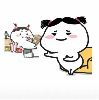 😂 Dessin animé, Mignon, Goûter, Personnage, Dessin telegram sticker