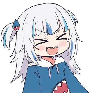 😂 Gawr Gura vtuber, аниме, акула, милый, Гавр Гура, hololive whatsapp sticker