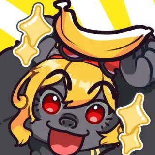 🦍 ゴリラ, バナナ, かわいい, 可愛い, アニメ, 漫画, ステッカー whatsapp sticker