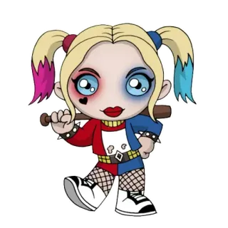 🤡 Harley Quinn Harley Quinn, DC Comics, penjahat, komik, kartun, karakter telegram sticker