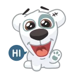 👋 HI chó, lời chào, xin chào, thân thiện, hoạt hình whatsapp sticker