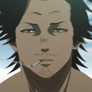 ☘️ Yami Sukehiro Black Clover Anime, Charakter, Yami Sukehiro, Black Clover, Zigarette, Manga whatsapp sticker