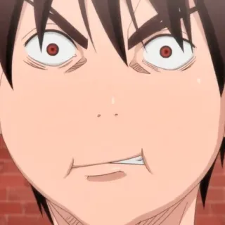 🥢 Anime, Arrabbiato, Faccia, Espressione, Occhi rossi telegram sticker
