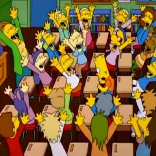 👏 Bart Simpson The Simpsons Cartoni animati, Aula, Studenti, Divertente, Animazione telegram sticker