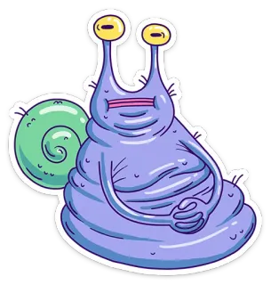 🤔 escargot, dessin animé, autocollant, mignon, animal, gastéropode telegram sticker