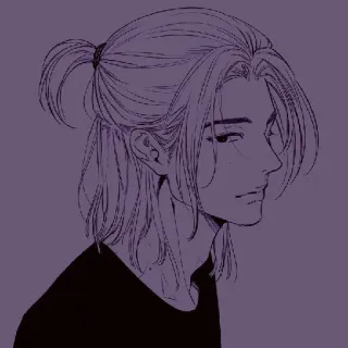 ⬛ 动漫, 男人, 发型, 肖像 telegram sticker