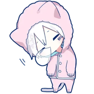 😪 Anime, Gatto, Rosa, Carino, Personaggio telegram sticker