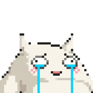 😭 weinen, traurig, tränen, pixelkunst, katze, kätzchen, emoji telegram sticker