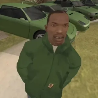 🙄 CJ Grand Theft Auto: San Andreas CJ, Grand Theft Auto, San Andreas, videogame, personage telegram sticker