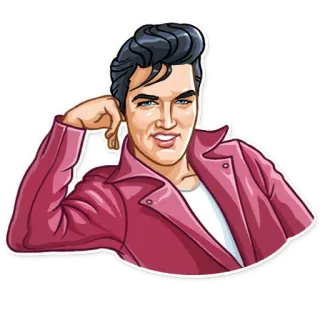 😄 Elvis Presley 猫王, 普雷斯利, 歌手, 摇滚乐, 偶像 telegram sticker