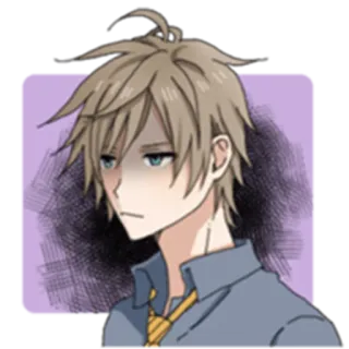 😑 anime, manga, character, boy, illustration, drawing telegram sticker