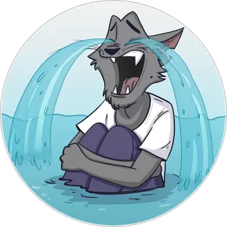 😭 crying, sad, tears, cartoon, cat, emotion whatsapp sticker