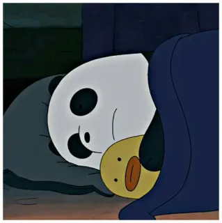 🔮 Panda We Bare Bears panda, dormindo, desenho animado, animal, urso, abraço, fofo, We Bare Bears telegram sticker