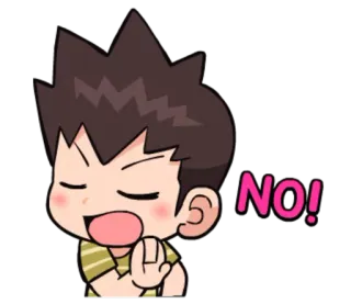 ❌ NO! Dibujo animado, Negación, No, Rechazar, Lindo telegram sticker
