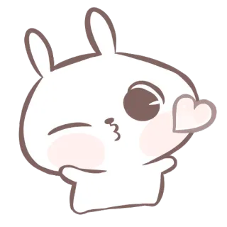 😘 coelho, fofo, coelhinho, amor, coração, piscadela, desenho animado, adesivo telegram sticker