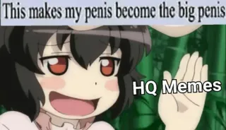 😎 This makes my penis become the big penis Meme, Ofensivo, Anime, Texto telegram sticker