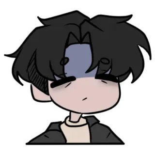 ⚪️ Kreskówka, Ilustracja, Smutny, Anime, Manga, Portret telegram sticker
