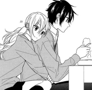 🤍 Anime, Coppia, Romance, Scuola, Abbraccio, Manga telegram sticker