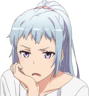 😒 anime, garota, expressão, entediada, desenho animado telegram sticker