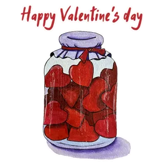 ❤️ Happy Valentine's day San Valentín, corazón, tarro, amor, fiesta, celebración, saludo whatsapp sticker
