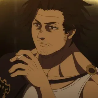🚬 Yami Sukehiro Black Clover Anime, Manga, Yami Sukehiro, Black Clover, Rauchen, Charakter, Captain whatsapp sticker
