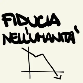 📉 FIDUCIA NELL'UMANITA' Italia, Teks, Kepercayaan, Kemanusiaan, Kutipan, Tulisan tangan telegram sticker