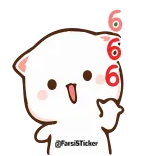 🤙 @FarsiSticker chat, kawaii, dessin animé, autocollant, mignon, nombre 666 whatsapp sticker