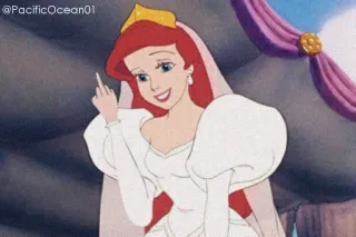 🖕 Ariel The Little Mermaid Ariel, Disney, Doigt d'honneur, Dessin animé, Princesse, Mariage, Animation whatsapp sticker