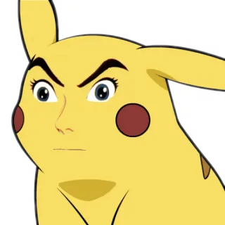 😕 Pikachu โปเกมอน, ปิกาจู, อนิเมะ, ตลก, มีม, ตัวละคร telegram sticker