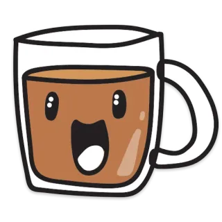 😃 caffè, tè, tazza, bevanda, bibita, cartone animato, kawaii whatsapp sticker