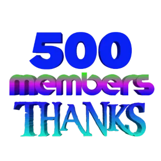 ⏺ 500 members THANKS 500, membres, merci, célébration, étape whatsapp sticker