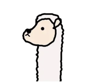 ⚪️ lama, animal, dessin animé, blanc, doux, alpaga, mignon, drôle whatsapp sticker