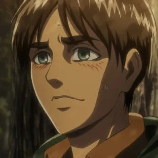🗡 Eren Yeager Attack on Titan Anime, Mangá, Eren, Ataque dos Titãs, AOT, Personagem, Sticker, Sério whatsapp sticker