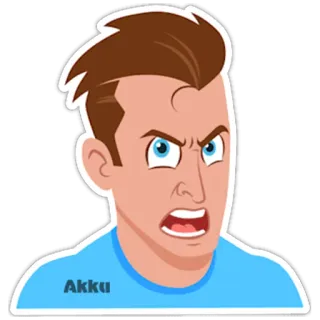 😡 Akku arrabbiato, cartone animato, faccia, maschio, persona, avatar telegram sticker