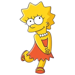 😊 Lisa Simpson The Simpsons kartun, acara TV, kuning, karakter telegram sticker