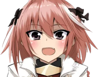 😃 Astolfo Anime, Manga, Astolfo, Personaje, pelo rosa, sonrisa telegram sticker