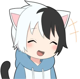 😅 Аниме, Манга, Каваий, Милый, Кошачьи ушки, Чиби telegram sticker