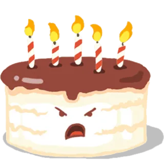 🎂 เค้ก, วันเกิด, โกรธ, เทียน, ของหวาน, อาหาร telegram sticker